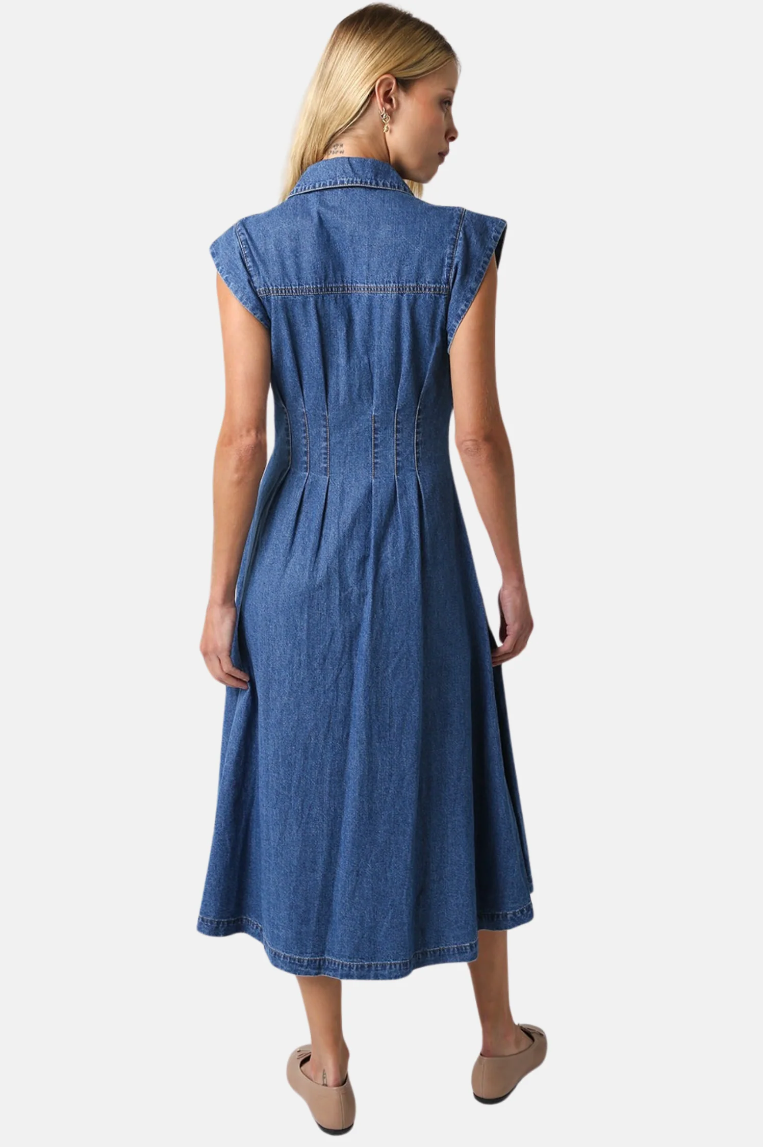 Blair Denim Midi Dress - Intensery