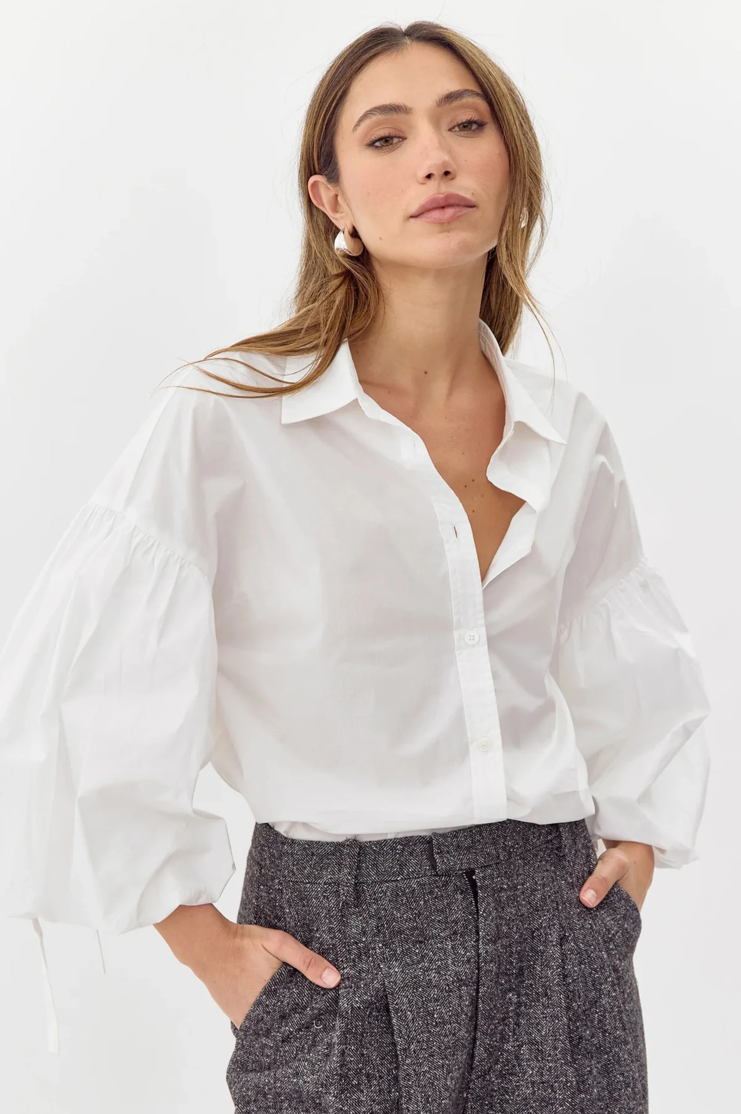 Brianna Balloon Sleeve Shirt - Intensery