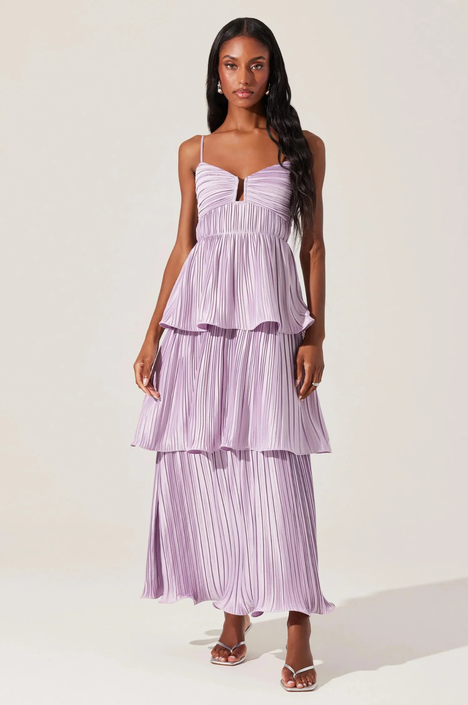 Lupin Pleated Tiered Maxi Dress - Intensery