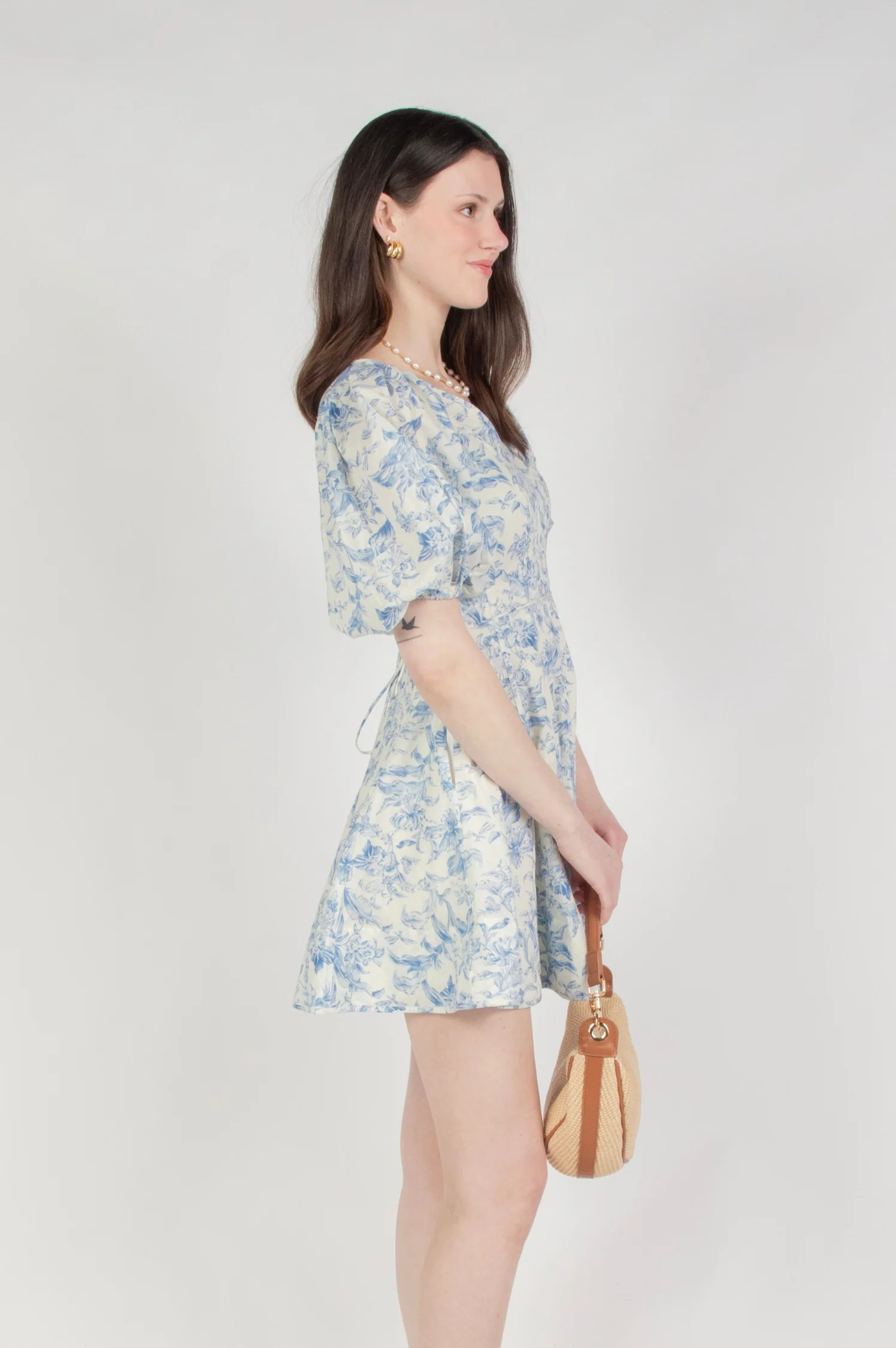 Clare Printed Fit And Flared Mini Dress - Intensery