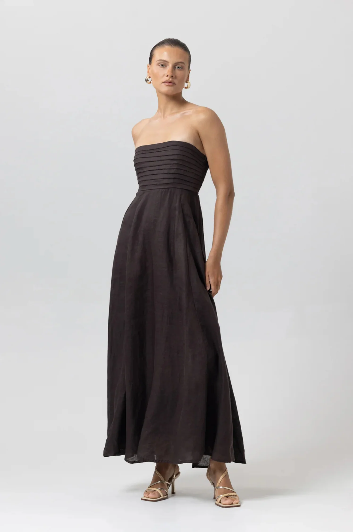 Talia Linen Maxi Dress - Intensery