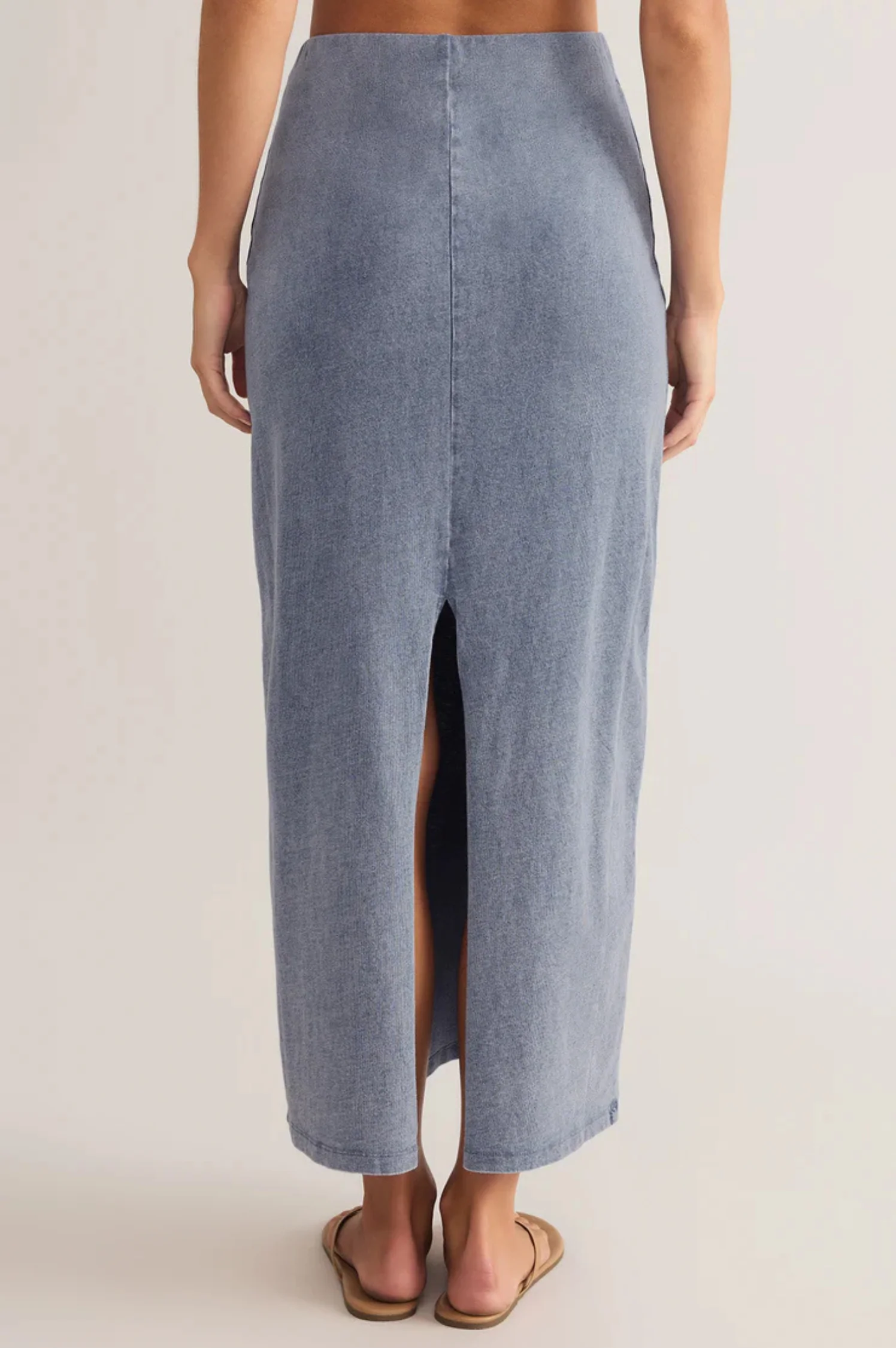 Gail Jersey Denim Midi Skirt - Intensery