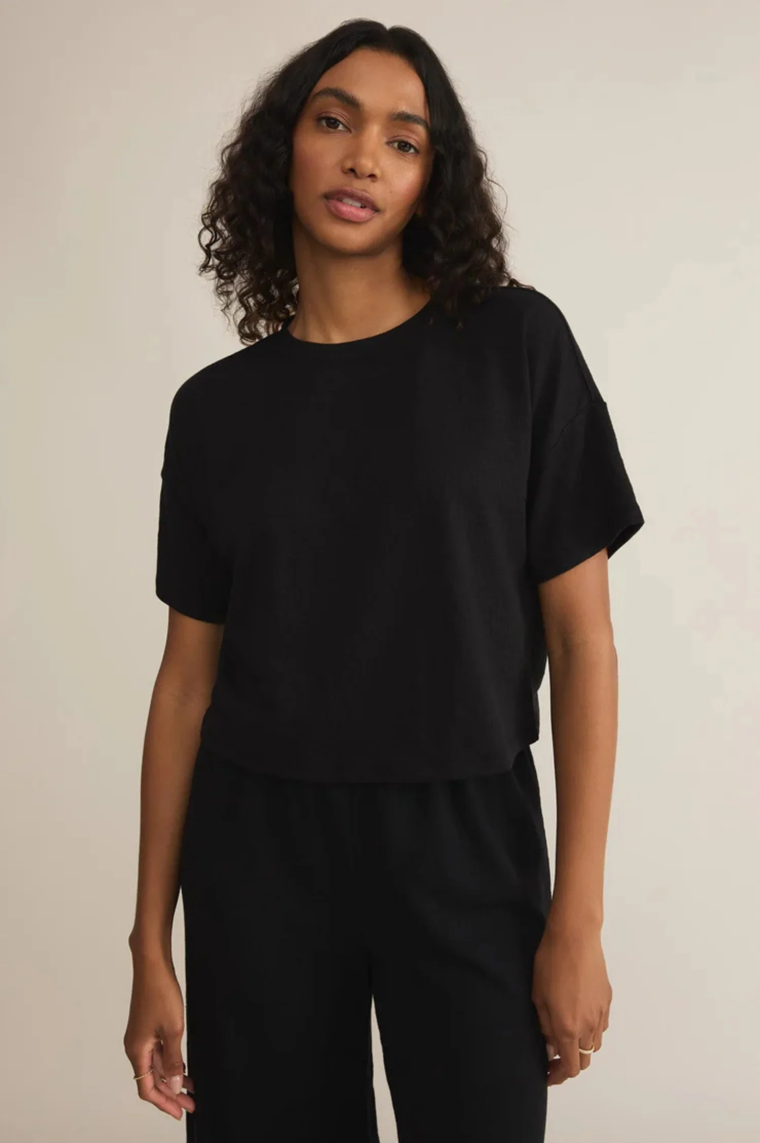 Sway Textured Slub Cropped Tee - Intensery