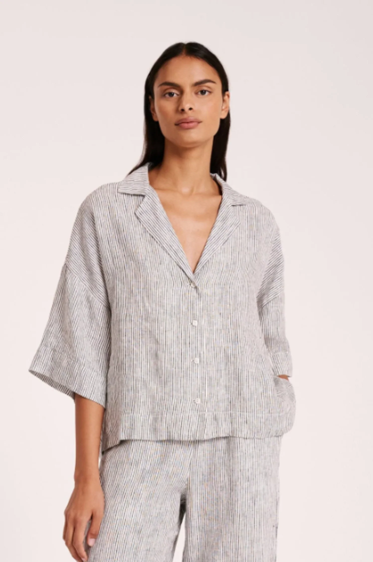 Lounge Stripe Linen Shirt - Intensery