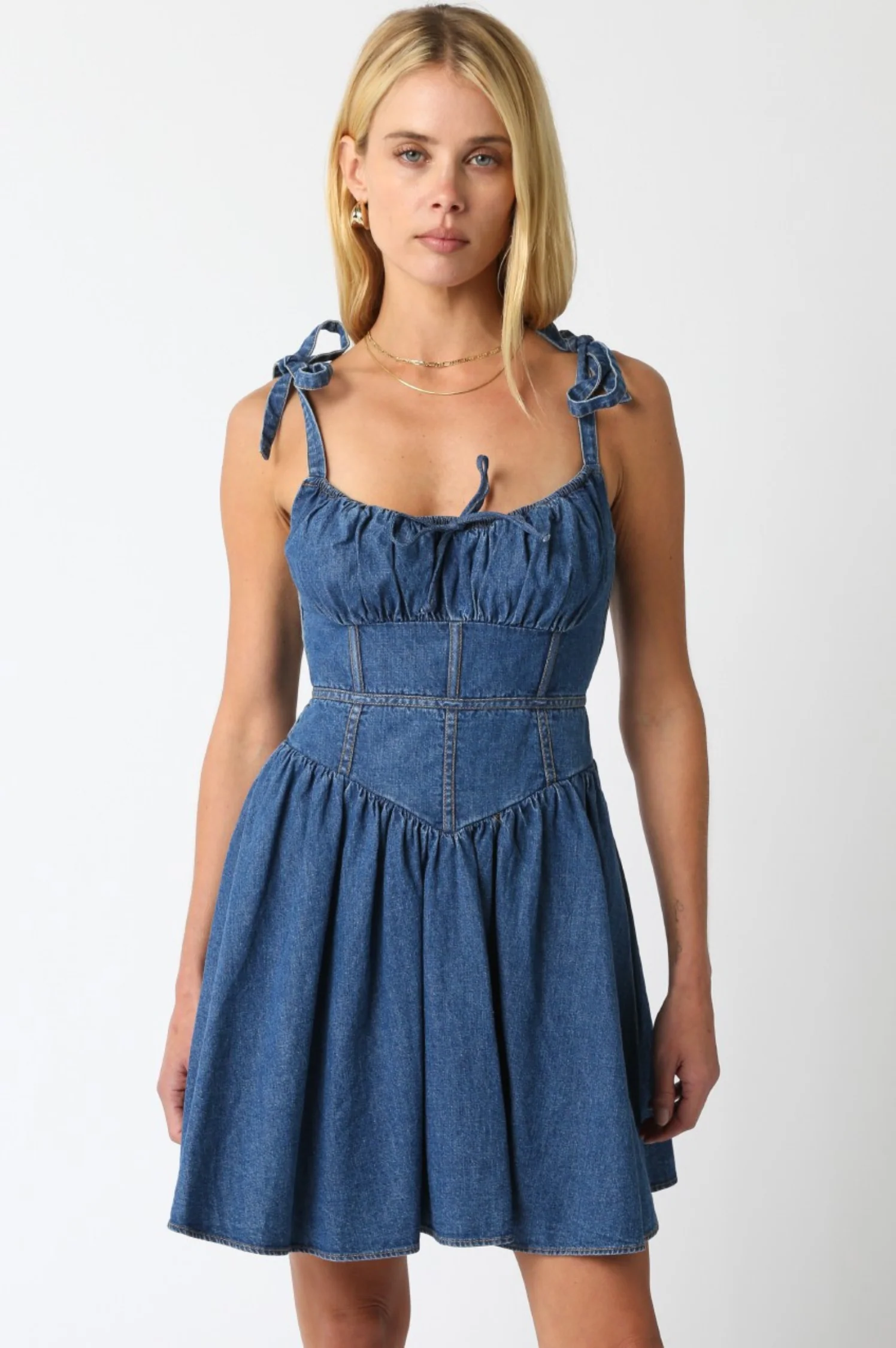Lydia Denim Flare Dress - Intensery