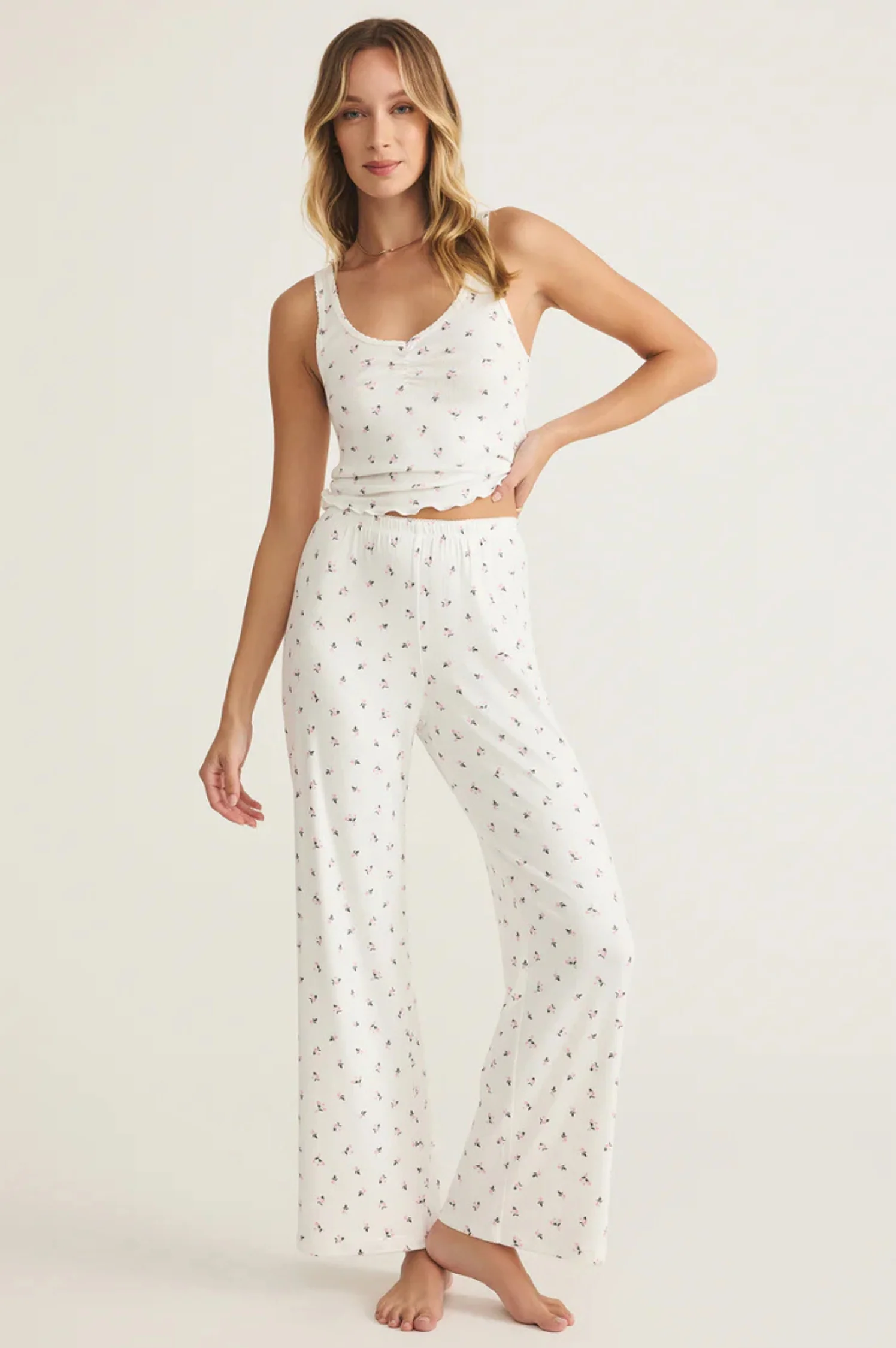 Vintage Ditsy Floral Pointelle Pant - Intensery