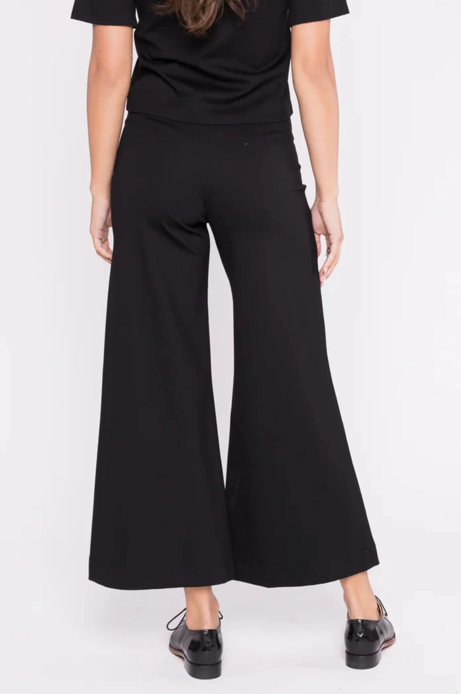 Ponte Knit Wide Leg Pant Cropped - Intensery