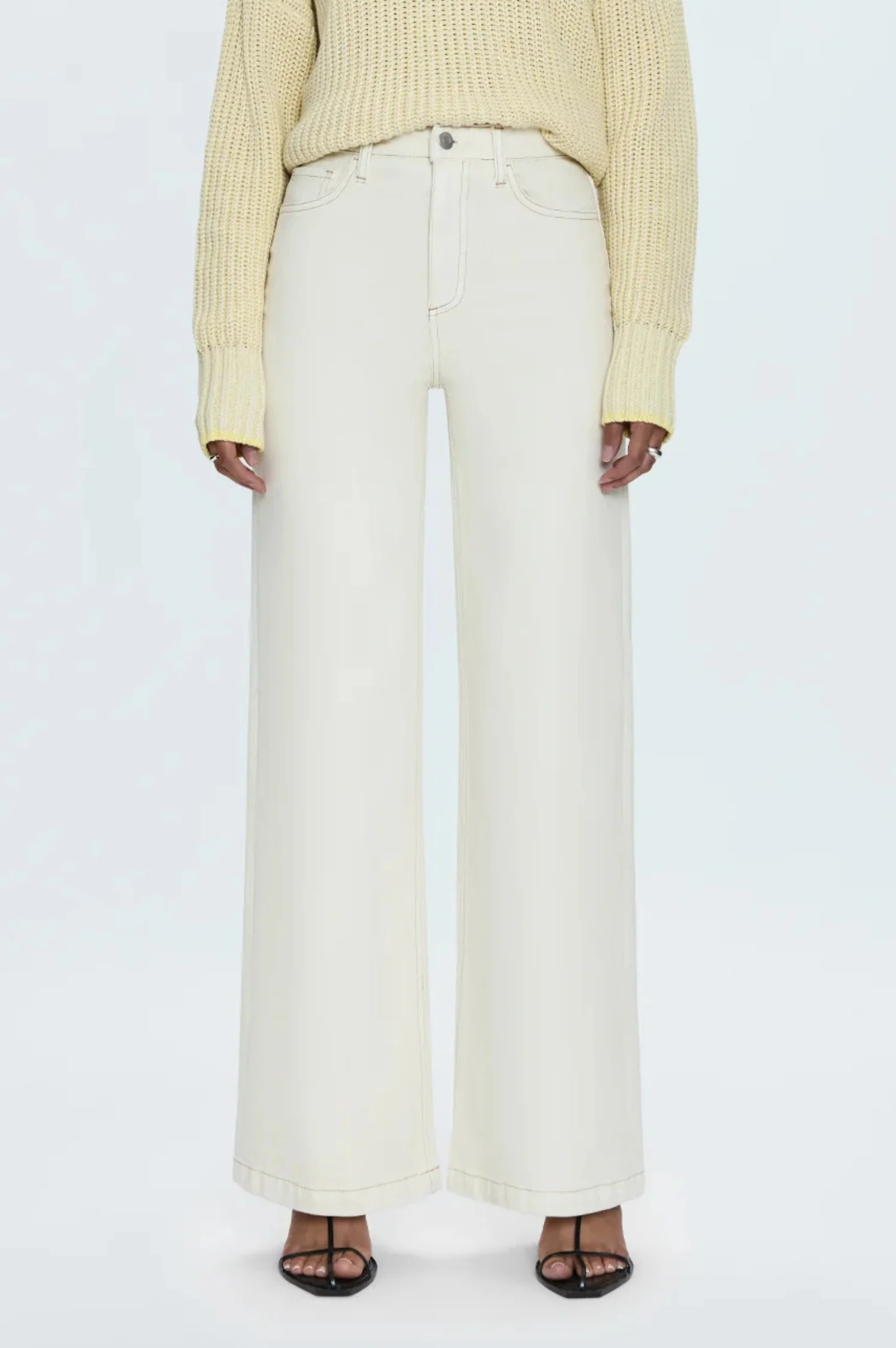 Lana High Rise Ultra Wide Leg- Ecru - Intensery