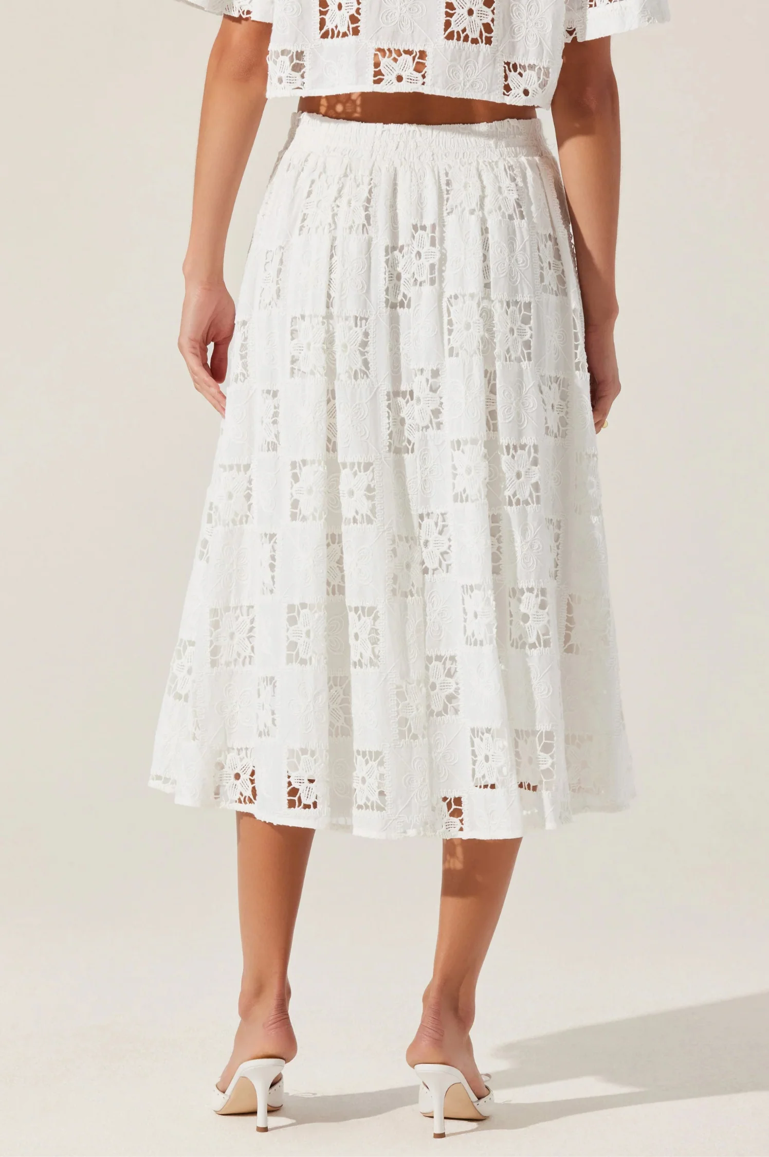 Andolina Crochet Lace Midi Skirt - Intensery