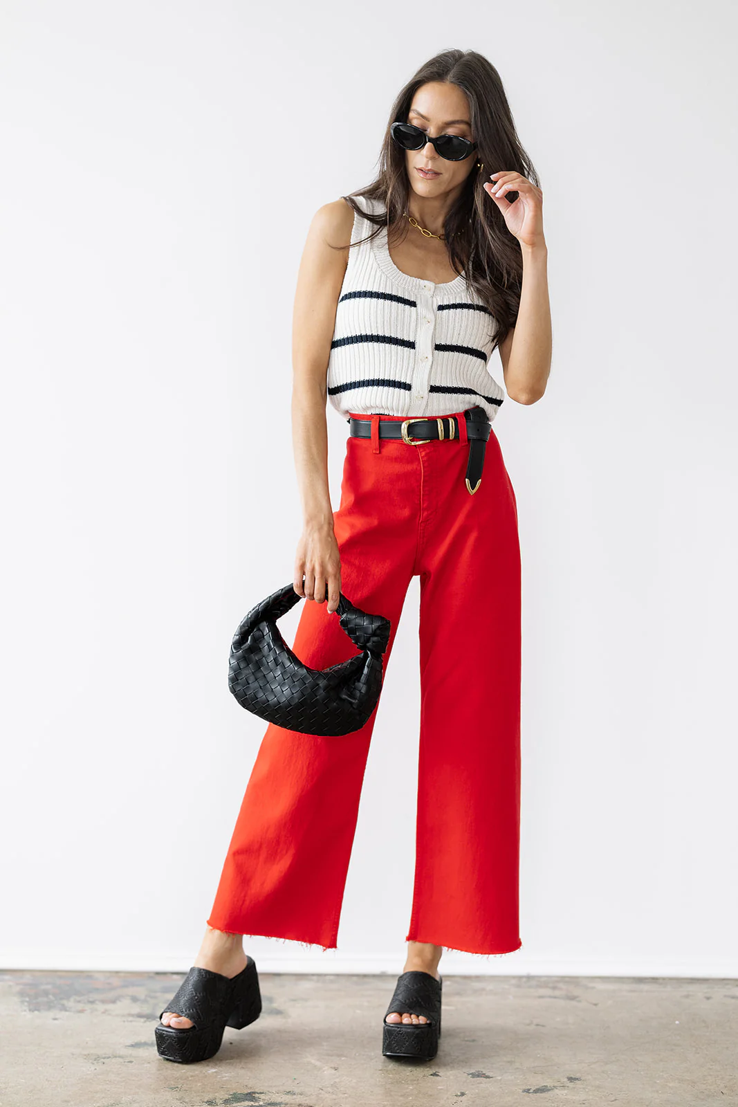 Penny High Rise Wide Leg Crop - Ruby - Intensery