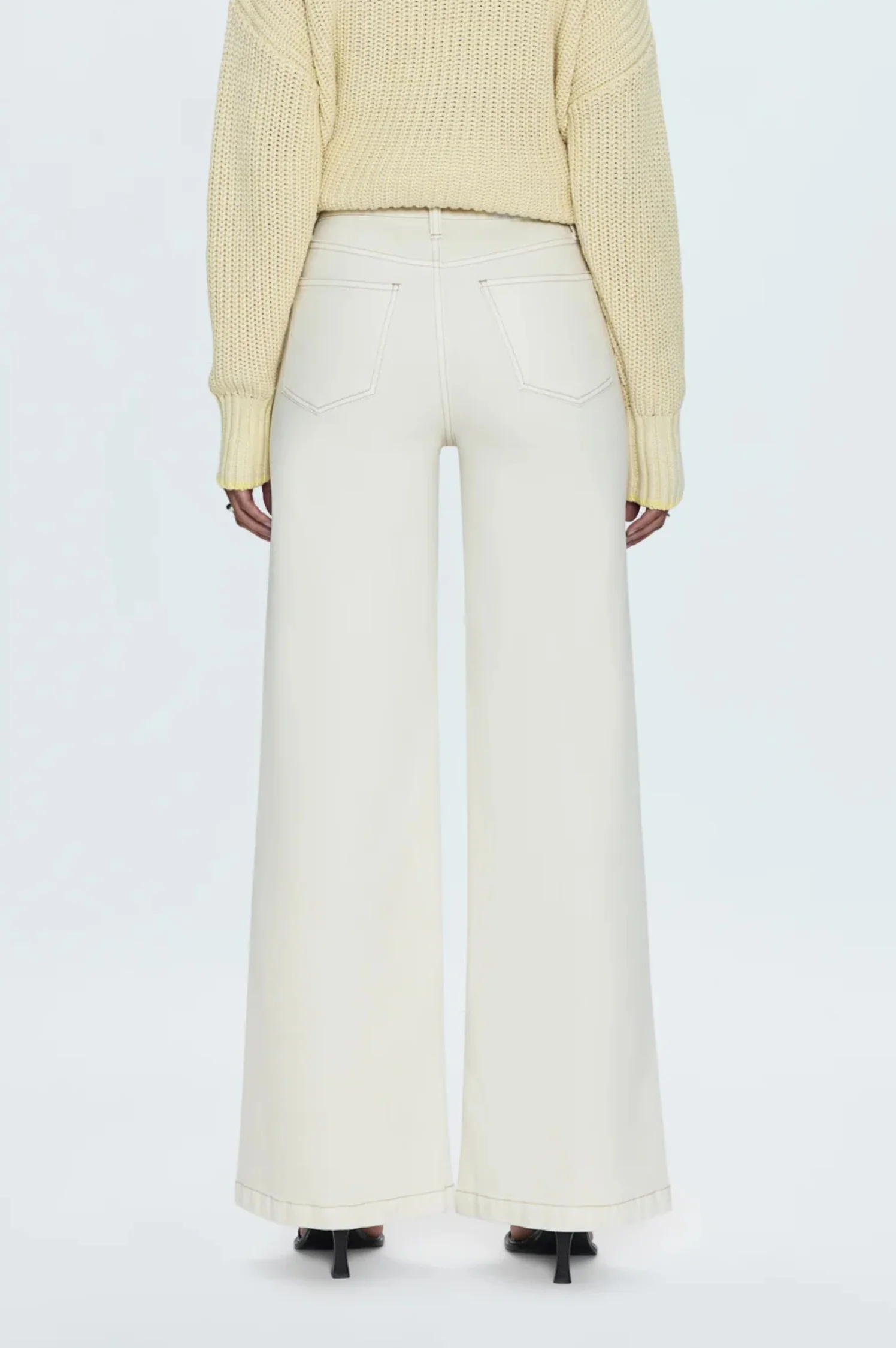 Lana High Rise Ultra Wide Leg- Ecru - Intensery