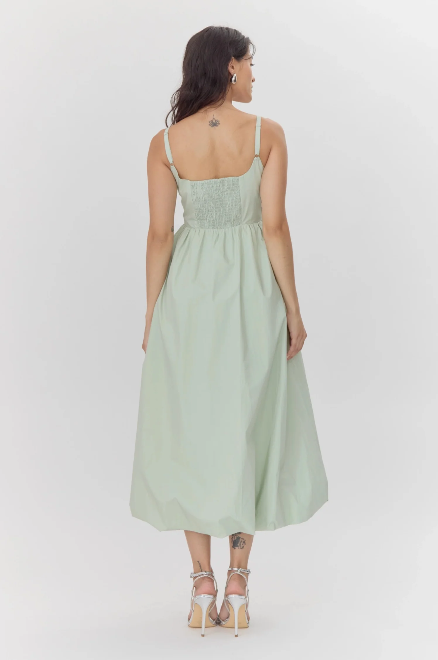 Celina Balloon Hem Midi Dress - Intensery