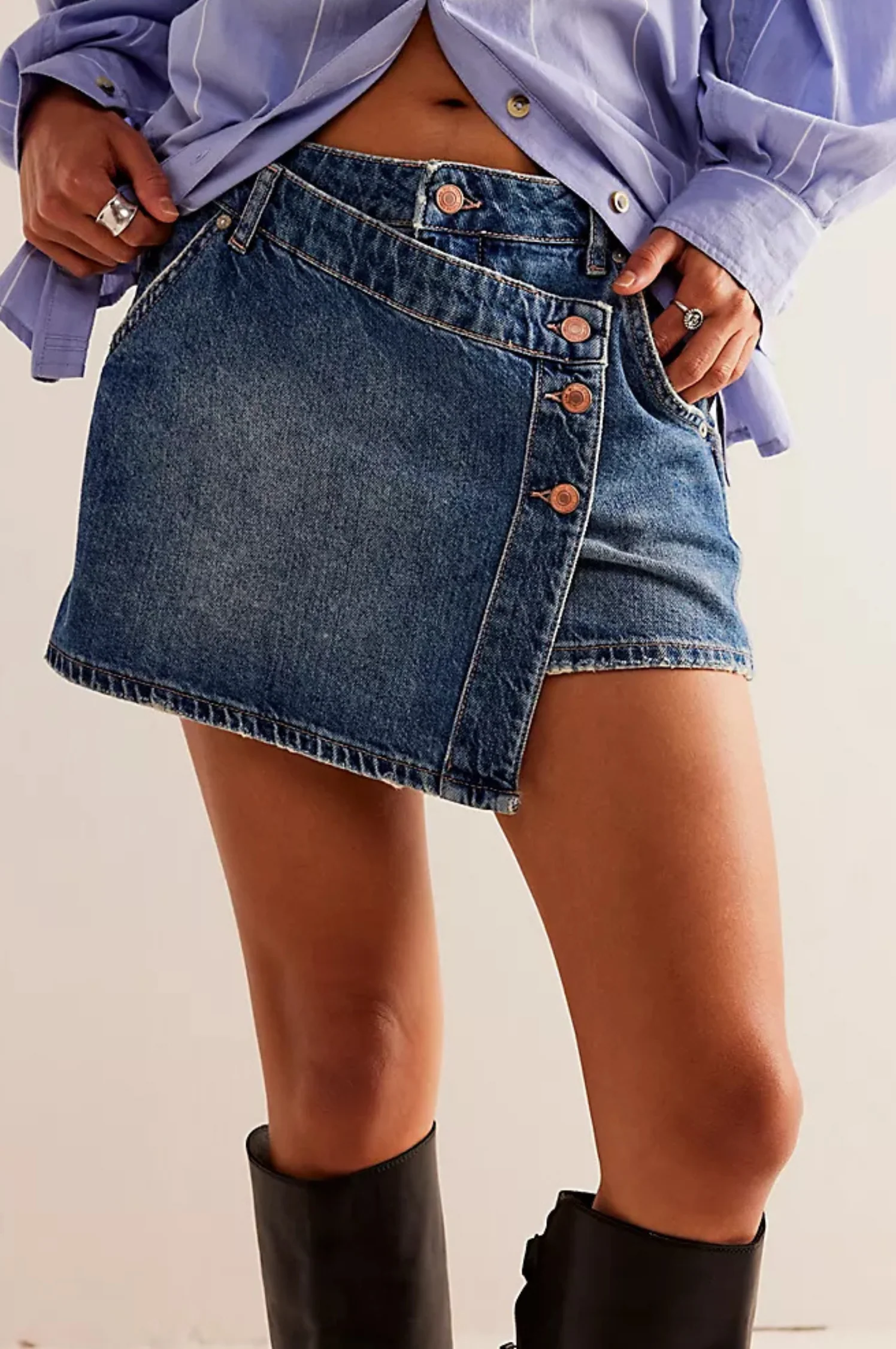 Wynne Denim Mini Skirt - Intensery