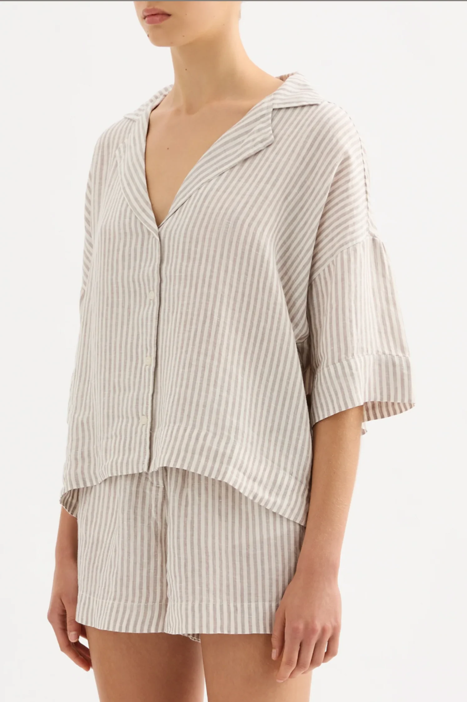 Lounge Stripe Linen Shirt - Intensery
